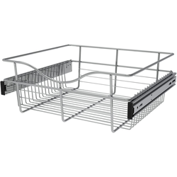  Heavy Duty Closet Wire Pull out Basket for 18 Inch Cabinet Opening Width, Full Extension Side-Mounted Slides Included, 18” W x 16” D x 7” H, Chrome 