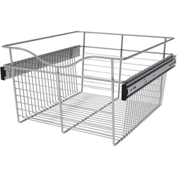 18 Inch Width x 20 Inch Depth x 11 Inch Height Heavy-Gauge Pull-Out Wire Basket, Chrome, Min. Cabinet Opening: 18"W x 20"D x 11"H