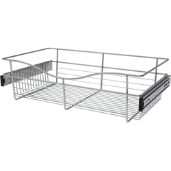 24 Inch Width x 14 Inch Depth x 7 Inch Height Heavy-Gauge Pull-Out Wire Basket, Chrome, Min. Cabinet Opening: 24"W x 14"D x 7"H