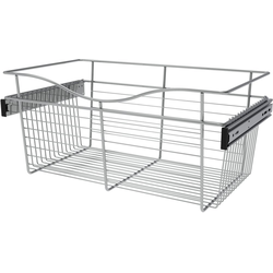 24 Inch Width x 14 Inch Depth x 11 Inch Height Heavy-Gauge Pull-Out Wire Basket, Chrome, Min. Cabinet Opening: 24"W x 14"D x 11"H