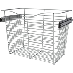 24 Inch Width x 14 Inch Depth x 18 Inch Height Heavy-Gauge Pull-Out Wire Basket, Chrome, Min. Cabinet Opening: 24"W x 14"D x 18"H