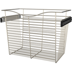 Clearance Sale, 24 Inch Width x 14 Inch Depth x 18 Inch Height Heavy-Gauge Pull-Out Wire Basket, Satin Nickel, Min. Cabinet Opening: 24"W x 14"D x 18"H