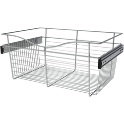 24 Inch Width x 16 Inch Depth x 11 Inch Height Heavy-Gauge Pull-Out Wire Basket, Chrome, Min. Cabinet Opening: 24"W x 16"D x 11"H