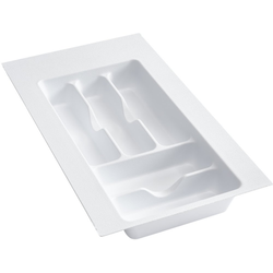 Trimmable 11-1/2 Inch Width x 21-1/4 Inch Length Utility/ Cutlery Drawer Insert, Minimum Trim Size 8-5/8 x 17-1/2 Inch, Textured White Polymer 