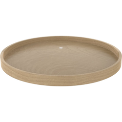 28 Inch Diameter Lazy Daisy Full Circle Single Rotating Tray with Steel Bearing for Shelf Mounting, Natural