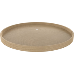 32 Inch Diameter Lazy Daisy Full Circle Single Rotating Tray with Steel Bearing for Shelf Mounting, Natural