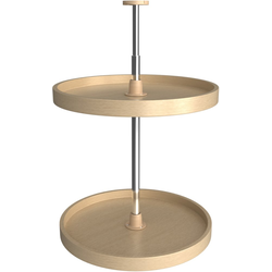20 Inch Diameter Lazy Daisy 2-Shelf Full Circle Lazy Susan Set, Natural