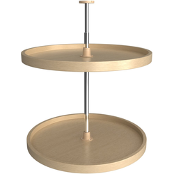 24 Inch Diameter Lazy Daisy 2-Shelf Full Circle Lazy Susan Set, Natural