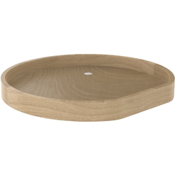 9% OFF 20 Inch Diameter D-Shape Banded Wood Lazy Daisy Single Shelf Corner Lazy Susan Only with Swivel Bearing, Natural