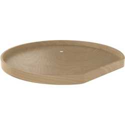 32 Inch Diameter D-Shape Banded Wood Lazy Daisy Single Shelf Corner Lazy Susan Only with Swivel Bearing, Natural