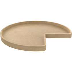 32 Inch Diameter Kidney Shape Banded Wood Lazy Daisy Corner Lazy Susan Tray Only with Steel Swivel Bearing, Natural