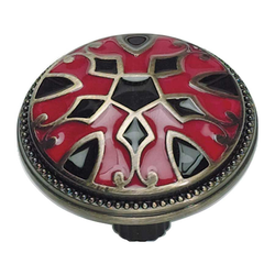 Canterbury 1-1/2 Inch Diameter Red And Black Cabinet Knob
