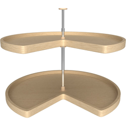 22% OFF 32 Inch Diameter Kidney Shape Banded Wood Lazy Daisy Corner Lazy Susan Set, for 26, 31 Inch Inner Cabinet Height, Natural