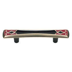 Canterbury 3 Inch Center to Center Red And Black Cabinet Pull