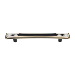 Canterbury 6-5/16 Inch Center to Center Black And White Cabinet Pull
