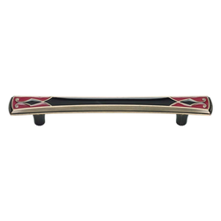 Canterbury 6-5/16 Inch Center to Center Red And Black Cabinet Pull
