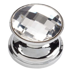 Boutique Crystal 7/8 Inch Diameter Polished Chrome Cabinet Knob