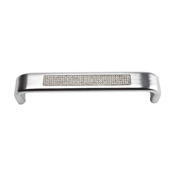 Boutique Crystal 5-1/16 Inch Center to Center Matte Chrome Cabinet Pull