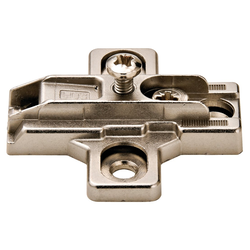 Slide-On Frameless Mounting Plate with Hinge Arm Fastening Screws 0mm Mod 2, Nickel
