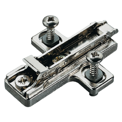  Salice 0mm Frameless Wing Mounting Plate with Pre-Mounted Anchors and Screws , Nickel Plated Steel 
