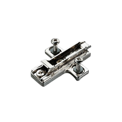Frameless 0mm Height Clip Mounting Plate with Screw and Expandable 5mm Dowels for Line-boring Applications, Mod 8, Nickel