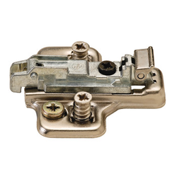 Salice 6mm Height Frameless Clip Mounting Plate with Pre-Installed 11mm Euro Screws, Mod 8, Nickel Plated