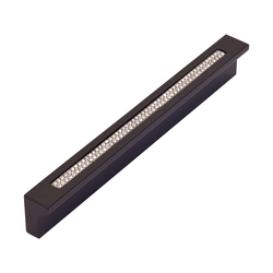 Boutique Crystal 4-11/16 Inch Length Matte Black Cabinet Pull