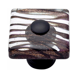 Glass 1-1/2 Inch Diameter Oil Rubbed Bronze Cabinet Knob