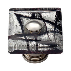 Glass 1-1/2 Inch Diameter Polished Chrome Cabinet Knob