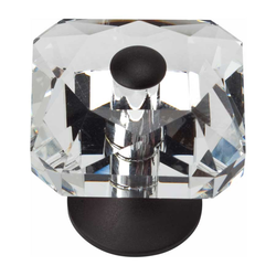 Boutique Crystal 1-1/2 Inch Diameter Matte Black Cabinet Knob