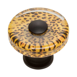 Cheetah 1-1/2 Inch Diameter Matte Black Cabinet Knob