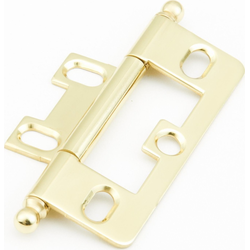 Non-Mortise Hinge with Ball Tip, Polished Brass