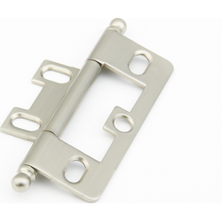Non-Mortise Hinge with Ball Tips, Satin Nickel