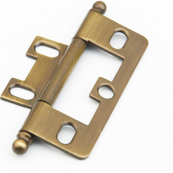 Non-Mortise Hinge with Ball Tips, Antique Brass