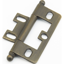 Non-Mortise Hinge with Ball Tips, Antique Light Brass