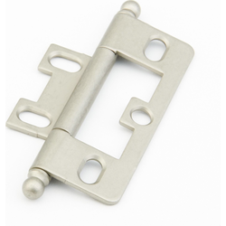 Non-Mortise Hinge with Ball Tips, Distressed Nickel