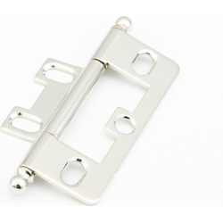 Non-Mortise Hinge with Ball Tips, Polished Nickel