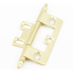 Non-Mortise Hinge with Minaret Tip- Polished Brass