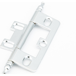 Non-Mortise Hinge with Minaret Tips, Polished Chrome