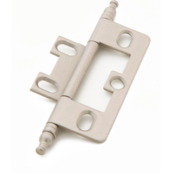 Non-Mortise Hinge with Minaret Tips, Distressed Nickel