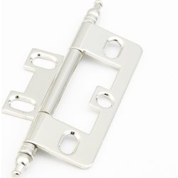 Non-Mortise Hinge with Minaret Tips, Polished Nickel