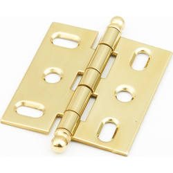 Mortise Hinge with Ball Tips, Polished Brass