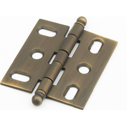 Mortise Hinge with Ball Tips, Antique Light Brass