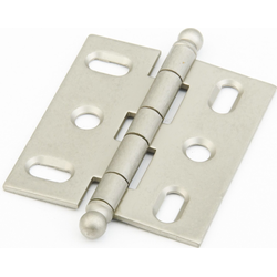 Mortise Hinge with Ball Tips, Distressed Nickel