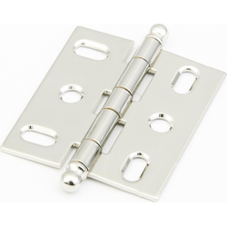 Mortise Hinge with Ball Tips, Polished Nickel