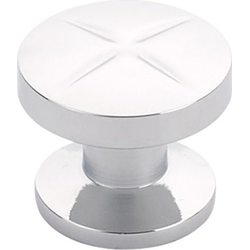 Northport 1-3/8 Inch Diameter Round Polished Chrome Cabinet Knob with X Design