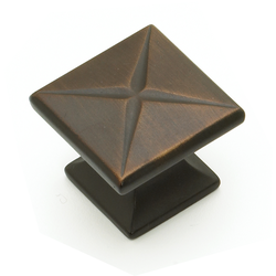 Northport 1-3/8 Inch Diameter Ancient Bronze Cabinet Knob with X Design