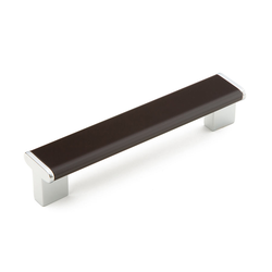 Italian Designs-Tenor 6-5/16 Inch Center to Center Espresso Brown/Polished Chrome Cabinet Pull