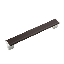 Italian Designs-Tenor 8-13/16 Inch Center to Center Espresso Brown/Polished Chrome Cabinet Pull