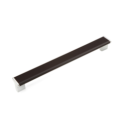 Italian Designs-Tenor 11-5/16 Inch Center to Center Espresso Brown/Polished Chrome Cabinet Pull